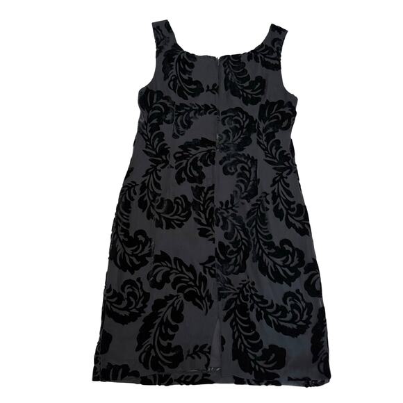 Vintage Hugo Buscati Collection Sleeveless Mini Dress Velvet Burnout Black 2P - Picture 7 of 9
